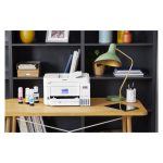 Vista de la impresora Epson EcoTank L6276, una impresora multifunción de inyección de tinta con resolución de 4800 x 1200 DPI, velocidad de 33 ppm y conectividad Wifi. SKU: C11CJ61406.