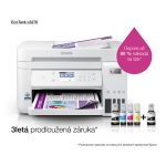 Vista de la impresora Epson EcoTank L6276, una impresora multifunción de inyección de tinta con resolución de 4800 x 1200 DPI, velocidad de 33 ppm y conectividad Wifi. SKU: C11CJ61406.