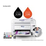 Vista de la impresora Epson EcoTank L6276, una impresora multifunción de inyección de tinta con resolución de 4800 x 1200 DPI, velocidad de 33 ppm y conectividad Wifi. SKU: C11CJ61406.