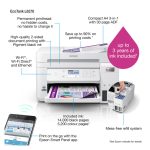 Vista de la impresora Epson EcoTank L6276, una impresora multifunción de inyección de tinta con resolución de 4800 x 1200 DPI, velocidad de 33 ppm y conectividad Wifi. SKU: C11CJ61406.