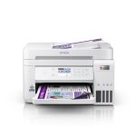 Vista de la impresora Epson EcoTank L6276, una impresora multifunción de inyección de tinta con resolución de 4800 x 1200 DPI, velocidad de 33 ppm y conectividad Wifi. SKU: C11CJ61406.