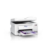 Vista de la impresora Epson EcoTank L6276, una impresora multifunción de inyección de tinta con resolución de 4800 x 1200 DPI, velocidad de 33 ppm y conectividad Wifi. SKU: C11CJ61406.