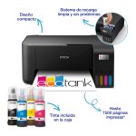 Impresora Epson EcoTank ET-2860 con inyección de tinta, resolución de 5760 x 1440 DPI, velocidad de 33 ppm y conectividad Wifi. SKU: C11CJ67428