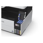 Vista frontal de la impresora Epson EcoTank ET-5170, multifunción con tanque de tinta de alta capacidad y pantalla táctil a color. SKU C11CJ88402.