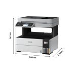 Vista frontal de la impresora Epson EcoTank ET-5170, multifunción con tanque de tinta de alta capacidad y pantalla táctil a color. SKU C11CJ88402.