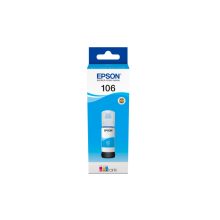 Epson 106 EcoTank Cyan ink bottle with high yield capacity for eco-friendly printing, SKU C13T00R240