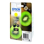 Epson Kiwi Singlepack Yellow 202 Claria Premium Ink Cartridge, SKU C13T02F44010, high-quality printing performance