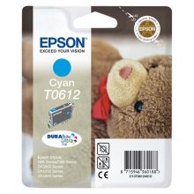 Imagen del cartucho de tinta cian Epson Teddybear modelo T0612 con SKU C13T06124010, ideal para impresoras Epson.