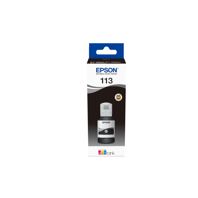 Epson EcoTank tinta pigmentada negra alta durabilidad Botella de tinta negra pigmentada Epson 113 EcoTank, ideal para impresoras de alta durabilidad - SKU C13T06B140