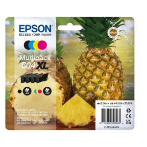 Epson 604XL cartucho de tinta original en colores negro, cian, magenta y amarillo, paquete de 4 piezas, SKU C13T10H64010