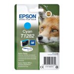 Cartucho de tinta cian Epson Fox T1282 para impresoras, modelo C13T12824012. Alta calidad y rendimiento.