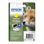 Cartucho de tinta amarillo Epson Fox T1284, SKU C13T12844012, ideal para impresoras Epson, con alta calidad de impresión