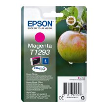 Imagen del cartucho de tinta magenta Epson modelo T1293 con SKU C13T12934012, ideal para impresiones de alta calidad