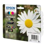 Epson Daisy Multipack 18XL incluye 4 cartuchos de alta capacidad en colores cian, magenta, amarillo y negro. SKU: C13T18164022