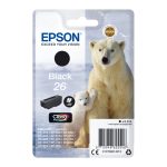 Cartucho de tinta Epson Polar Bear 26 en color negro, ideal para impresión de alta calidad, SKU C13T26014012