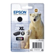 Cartucho de tinta negra 26XL Epson alta duración, ideal para impresoras Epson, SKU C13T26214012