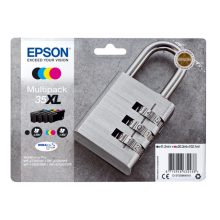 Paquete de 4 cartuchos de tinta DURABrite Ultra 35XL de Epson con colores vibrantes y durabilidad superior. SKU: C13T35964010