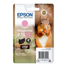 Epson Squirrel Singlepack Light Magenta 378XL Claria Photo HD Ink, SKU C13T37964020. Cartucho de tinta de alta capacidad color magenta claro, ideal para impresiones fotográficas de alta definición.