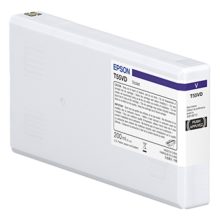 Vista del cartucho de tinta Epson UltraChrome Pro10 en color violeta, SKU C13T55WD00, ideal para impresiones de alta calidad