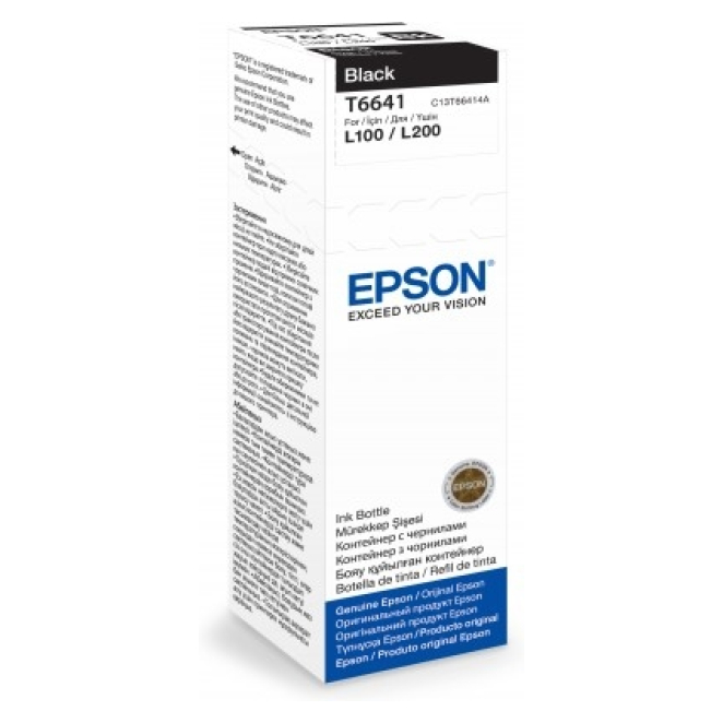 Epson cartucho de tinta Original Negro 1 unidad Cartucho de tinta Epson T6641 de color negro, una pieza, SKU C13T66414A. Consumible ideal para impresoras Epson.