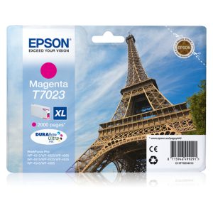 Cartucho de tinta magenta XL Epson Eiffel Tower T70234010 para impresoras, modelo SKU C13T70234010