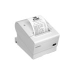 Impresora Epson TM-T88VII para TPV con conexiones USB, Ethernet y Serial, SKU C31CJ57111A0 en color blanco.