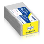 Cartucho de tinta amarillo Epson SJIC22P(Y) para ColorWorks C3500, SKU C33S020604. Ideal para impresoras Epson.