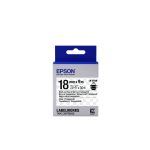 Epson Cinta transparente LK-5TBN con texto negro sobre fondo transparente, 18 mm de ancho y 9 metros de longitud, C53S655008