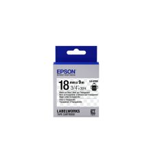 Epson Cinta transparente LK-5TBN con texto negro sobre fondo transparente, 18 mm de ancho y 9 metros de longitud, C53S655008