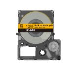 Cinta para impresora de etiquetas Epson negro sobre amarillo, modelo C53S672073, ideal para etiquetado duradero y claro