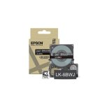 Vista de la cinta de etiquetas Epson LK-6BWJ negro sobre blanco con SKU C53S672084, ideal para impresoras compatibles.