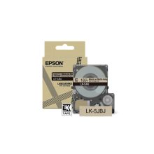 Etiqueta adhesiva Epson LK-5JBJ en color beige y negro ideal para impresoras de etiquetas. SKU: C53S672091