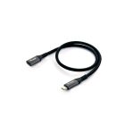 Cable de extensión USB 3.2 Gen 2 C a C de la marca Equip, modelo 128370, longitud de 0,5 metros, soporta 4K a 60Hz y velocidad de 10Gbps, color negro.