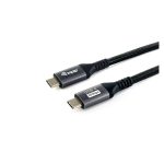 Cable USB4 Gen 2x2 C a C Equip de 2 metros, 20 Gbps, PD 100 W, 4K a 60 Hz, color negro. SKU 128382.