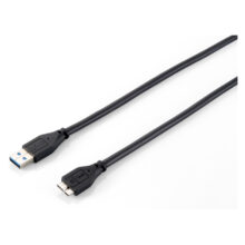 Cable USB 3.0 A a Micro-B de 1.8m de la marca Equip, con velocidad de transferencia de 5Gbps y color negro. SKU 128397.