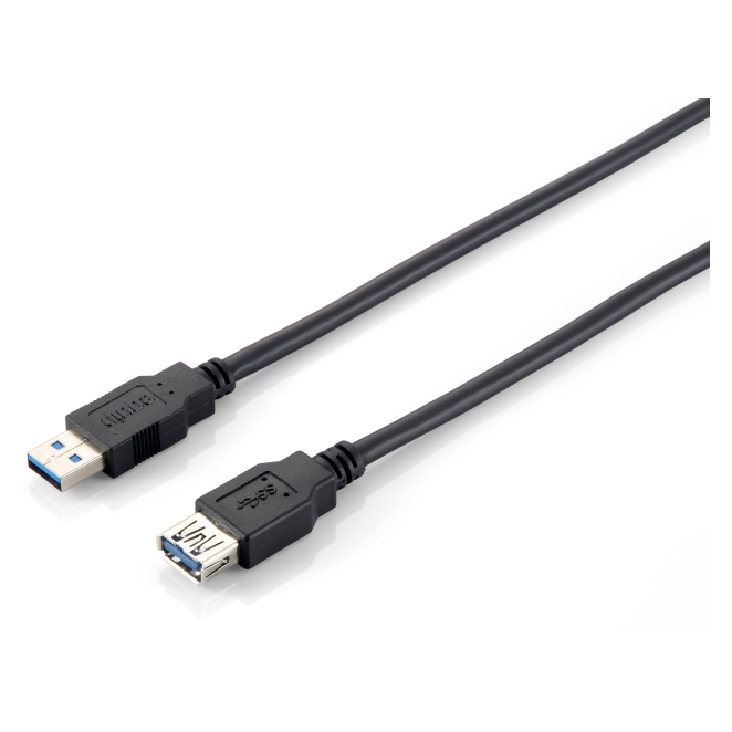 Equip Cable de extensión USB 3.0 3 metros 5 Gbps negro Equip Cable de extensión USB 3.0 de 3 metros en color negro, transferencia de datos a 5 Gbps, SKU 128399
