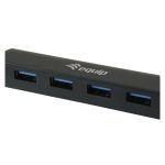 Equip hub de interfaz USB 3.2 Gen 1 Type-A con velocidad de 5000 Mbit/s en color negro, SKU 128953