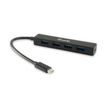 Hub de interfaz USB 3.2 Gen 1 Type-C 5000 Mbit/s en color negro marca Equip, SKU 128954