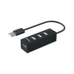 Hub de interfaz USB 2.0 Equip 128955 en color negro con velocidad de 480 Mbit/s