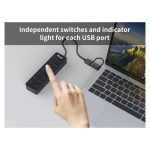 Equip 128965 hub de interfaz USB 3.2 Gen 1, tipo A, velocidad de 5000 Mbit/s, en color negro