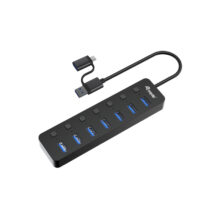 Equip 128965 hub de interfaz USB 3.2 Gen 1, tipo A, velocidad de 5000 Mbit/s, en color negro