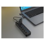 Equip 128965 hub de interfaz USB 3.2 Gen 1, tipo A, velocidad de 5000 Mbit/s, en color negro