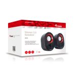 Altavoz Equip 245332 con diseño negro y rojo, conexión alámbrica y potencia de 3 W