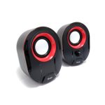 Altavoz Equip 245332 con diseño negro y rojo, conexión alámbrica y potencia de 3 W