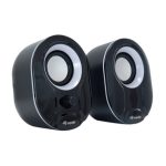 Imagen del altavoz Equip modelo 245333 en colores negro y blanco, alámbrico con potencia de 3 W