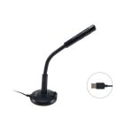 Micrófono Equip 245340 de superficie para mesa en color negro, ideal para conferencias y llamadas de voz.