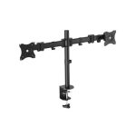 Soporte articulado de sobremesa Equip para dos monitores, compatible con tamaños de 13 a 27 pulgadas. SKU 650115