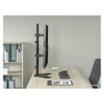 Imagen del Equip soporte de sobremesa para dos monitores verticales de 17 a 32 pulgadas, SKU 650128, ajustable y resistente.