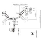 Soporte de sobremesa Equip para dos monitores de 17-32 pulgadas, SKU: 65013307101. Ideal para configuraciones de trabajo duales.