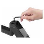 Soporte de sobremesa Equip para monitor triple de 17 a 27 pulgadas, SKU 650134, ajustable y ergonómico.